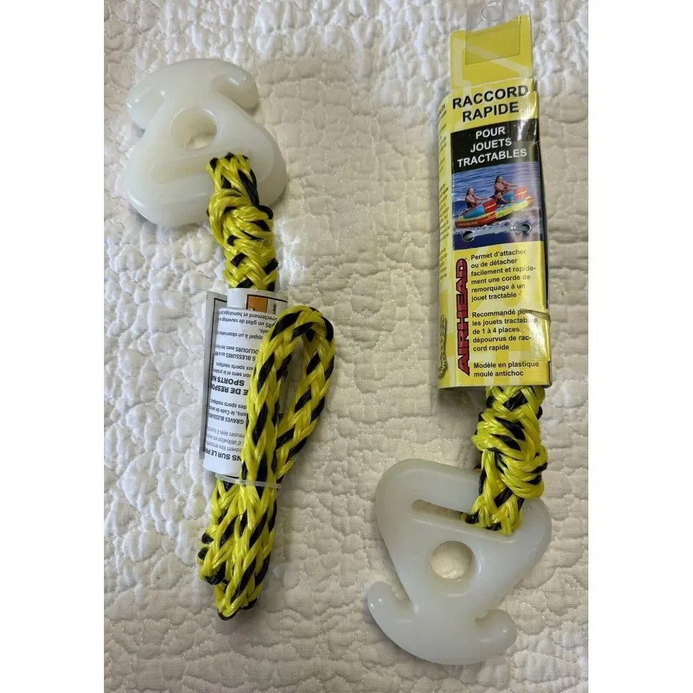 Lot of‎ 2 Kwik Connect Boat Tube Tow Rope For Towables High Impact 1-4 Riders